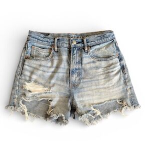 American Eagle Highest Rise 90s Boyfriend Distressed Denim Shorts Size 6